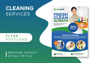 make professional cleaning service flyer, poster, in 24hrs