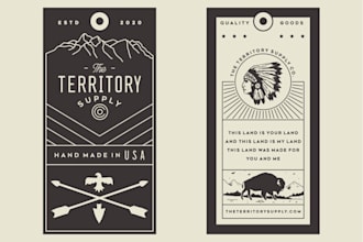 make vintage design logo with handdrawn illustration