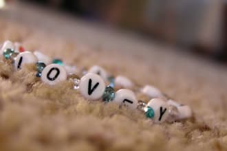 take a high res photo of any word using letter beads and send it to you