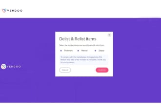 delist and relist items on vendoo