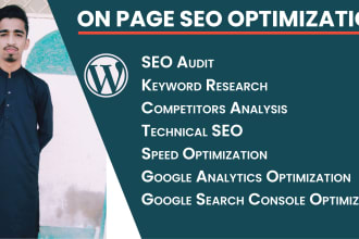 do audit, keyword research and onpage SEO optimization