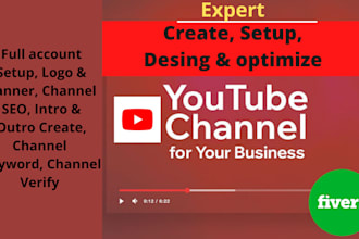 create  a professional  youtube channel logo, art, intro, outro