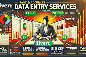 do accurate data entry, copy paste, web scrap, PDF to excel