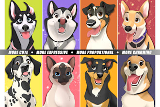 draw your pets into cute disney cartoon illustration