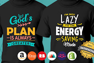 do typography t shirt design for pod business
