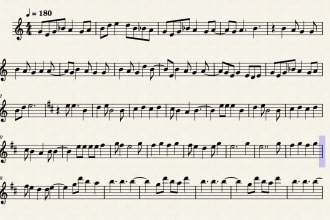 create sheet music for the flute for almost any song
