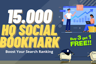 15000 HQ social bookmarks backlinks for website and youtube