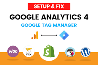 setup or fix ga4, google tag manager,  adword tags