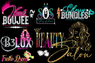do luxury feminine glitter bling diamond sparkle gold silver signature logo