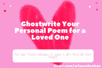ghostwrite your rhyming poem or love letter gift