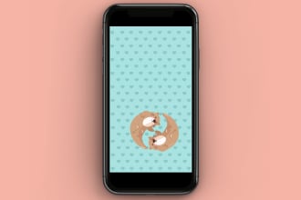 design a beautiful custom illustrated wallpaper