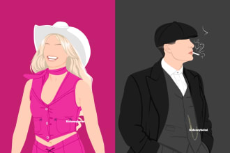 draw minimalist faceless portrait illustration for family gift
