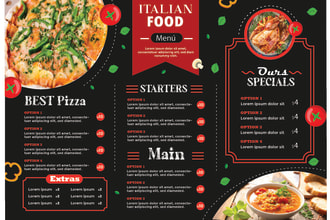 style menu price list service menu for food bars and cafes