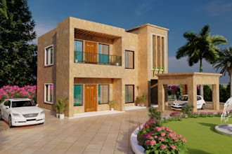 make 3d attractive exterior models with landscape visualizations