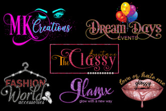 design modern feminine glitter beauty logo