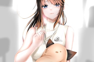 creat anime 2d half body