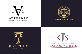 do unique minimalist lawyer, attorney, legal and law firm logo