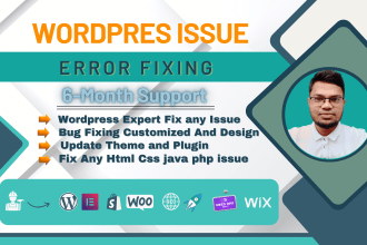 fix wordpress error, divi issue, bug and customization