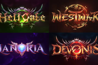 create a fantasy, rpg, nft or sci fi game logo usign template