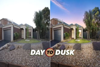 convert your real estate photo day to dusk, twilight