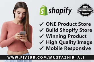 create one product shopify store, dropshipping website