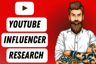 do youtube influencer research and provide email list