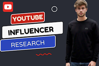 do youtube influencer research and provide email list