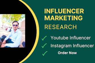 create an instagram and youtube influencer research list