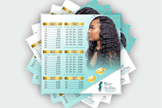design outstanding hair extension and lash extension flyer