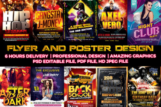 design party, club, dj, concert poster or flyer