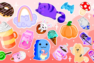 do kawaii doodle hand draw digital art