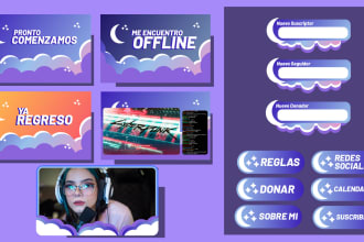 craft an exclusive, cute, and aesthetic stream overlay package for your twitch