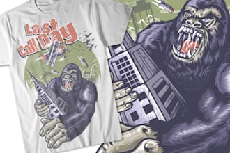 draw a detailed illustration for the tshirt in my style