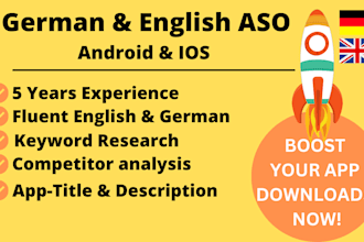 do german and english aso and write you a great app description