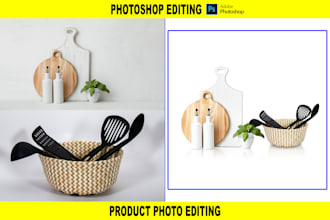do product photo retouching, editing or deepetch images