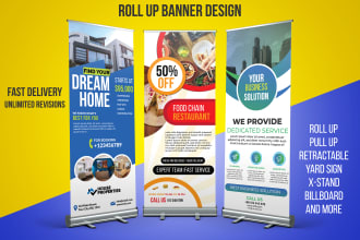 design roll up, pull up, retractable banner, yard sign