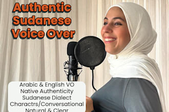 do arabic voice over in sudanese dialect native authentic