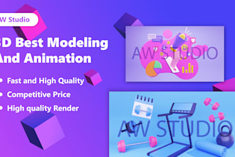 make 3d low poly or high poly 3d illustration very quick
