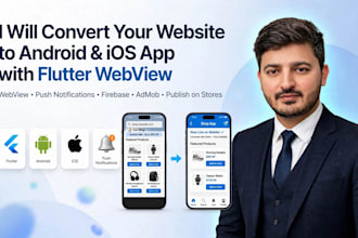 convert your website to android and ios app with flutter webview