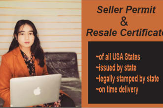 provide seller permit or resale certificate of all states of USA