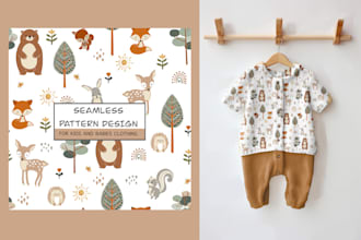 do seamless pattern design for babies textile