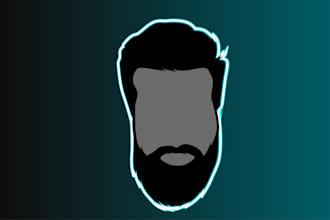 design a minimalist face silhouette, stencil, face logo