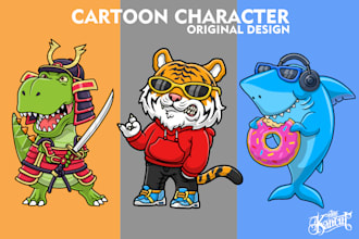 create a custom cartoon character for mascot, logo, etc