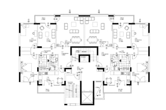 do architectural plan with furniture for presentations