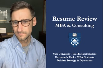 edit, review, and optimize your resume for MBA, consulting, and career