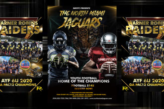 design a professional football  flyer for rugby  NFL sports