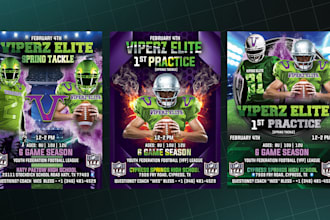 design a professional football  flyer for rugby  NFL sports