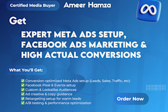 manage meta ads setup, facebook marketing, ensure high value conversions