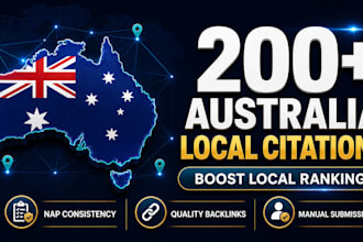create 200 australia local citations for SEO