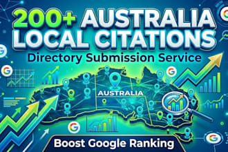 create 200 australia local citations for SEO